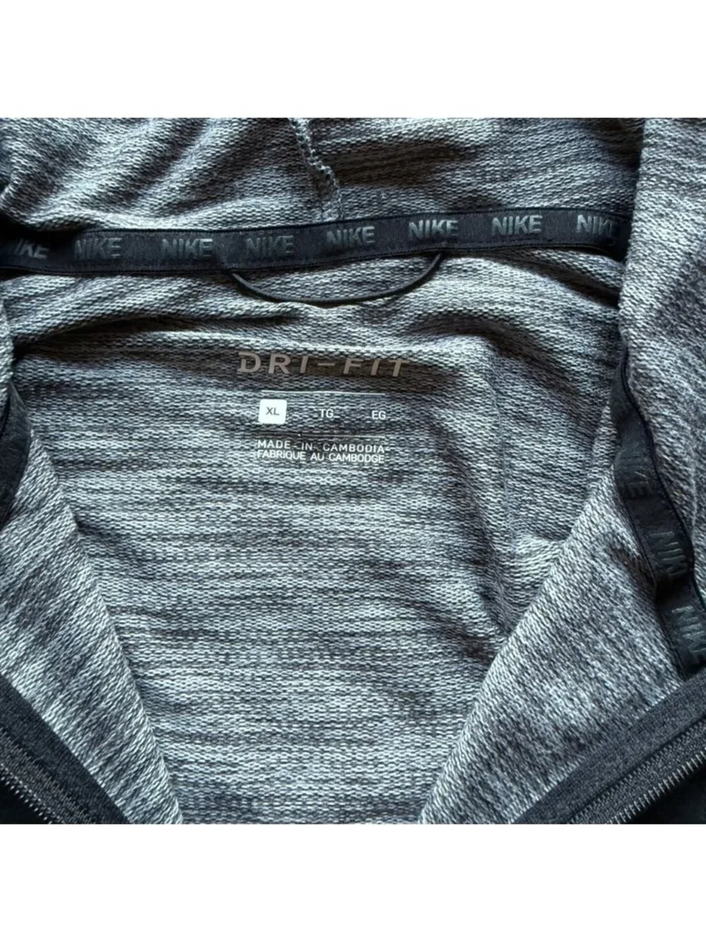 Nike Jacket Mens dark Gray Dri Fit Full Zip Long Sleeve Hoodie Size XL‎